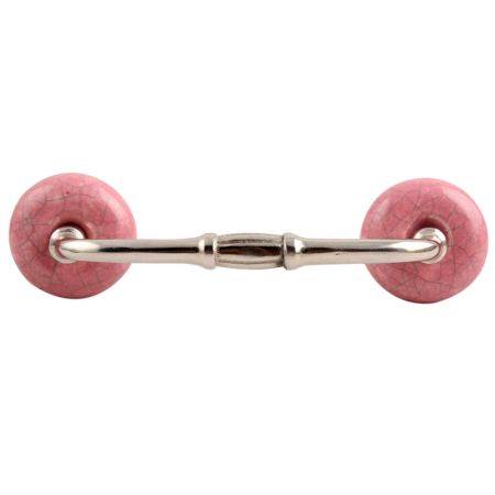 Pink Crackle Ceramic Bridge Handle